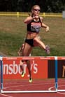 Megan Beesley in the 400 metres hurdles at the Sainsbury's British Championships, Birmingham.
